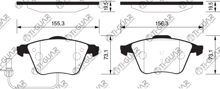 Тормозные колодки TG-1659/PN0352W* Ti·GUAR Тормозные колодки TG-1659/PN0352W* Ti·GUAR
